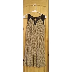 Enfocus Studio Women's‎ Fit and Flare Polka Dot Tan/Black Dress Size 6